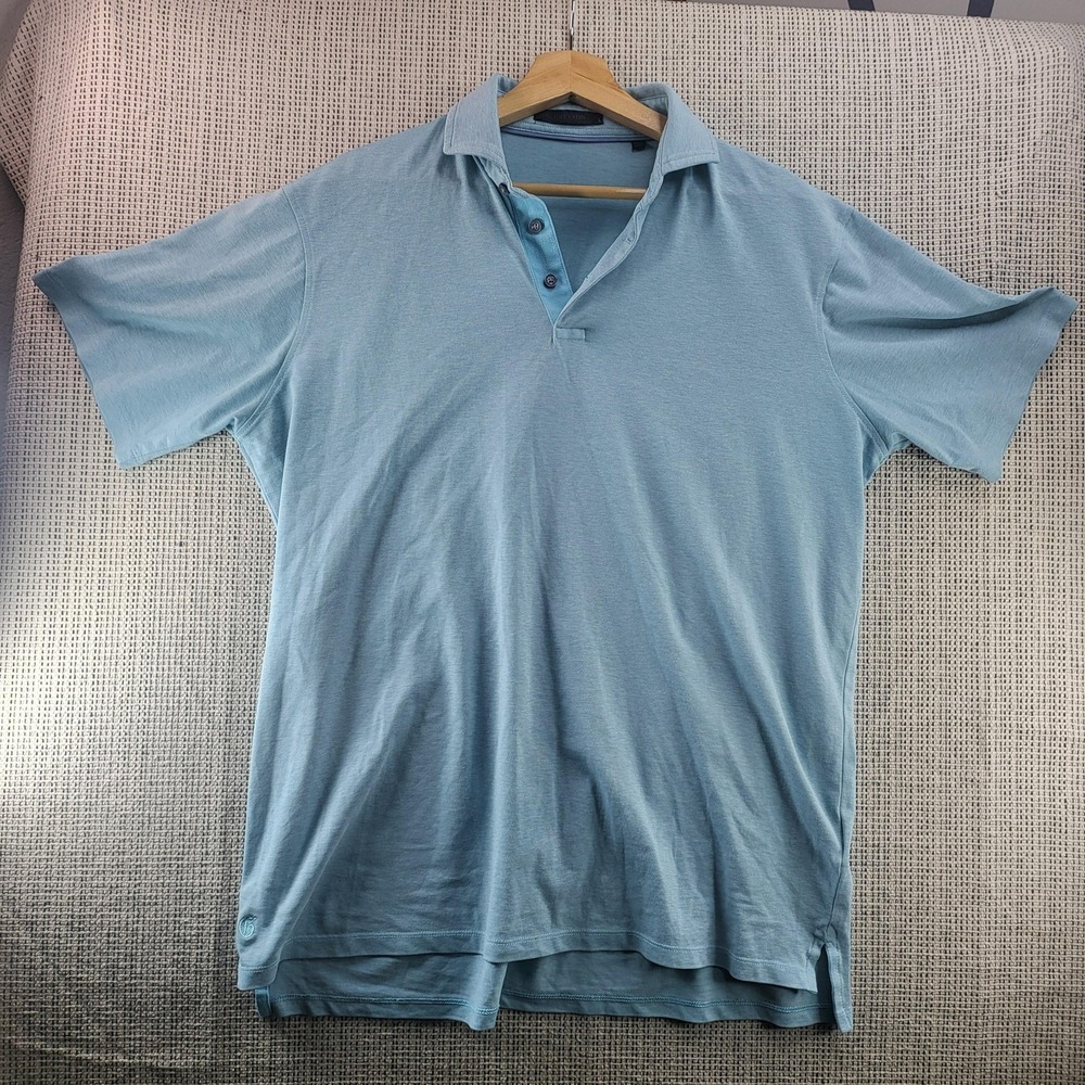 Greyson Polo Shirt Mens‎ Large Light Blue Performance Golf Casual Lightweight